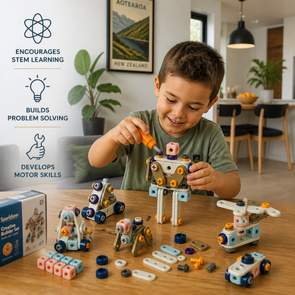 Kids’ DIY Tool Kit with Electric Drill – STEM Building Playset