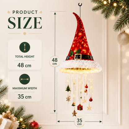 Christmas Santa Hat Lights with LED String Decorations