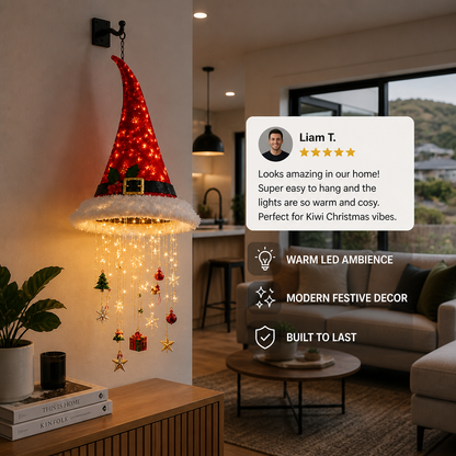 Christmas Santa Hat Lights with LED String Decorations