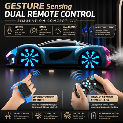 Light-Up RC Drift Car with Spray Effect & Charging Station