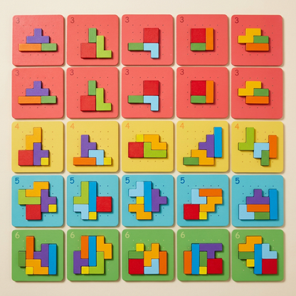 Wooden  Shape Matching Puzzle Family Game