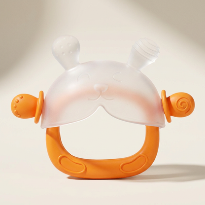 Bunny Baby Teething Mitten – Soft BPA-Free Silicone Gum Soother with Anti-Drop Wristband (3–18 Months)