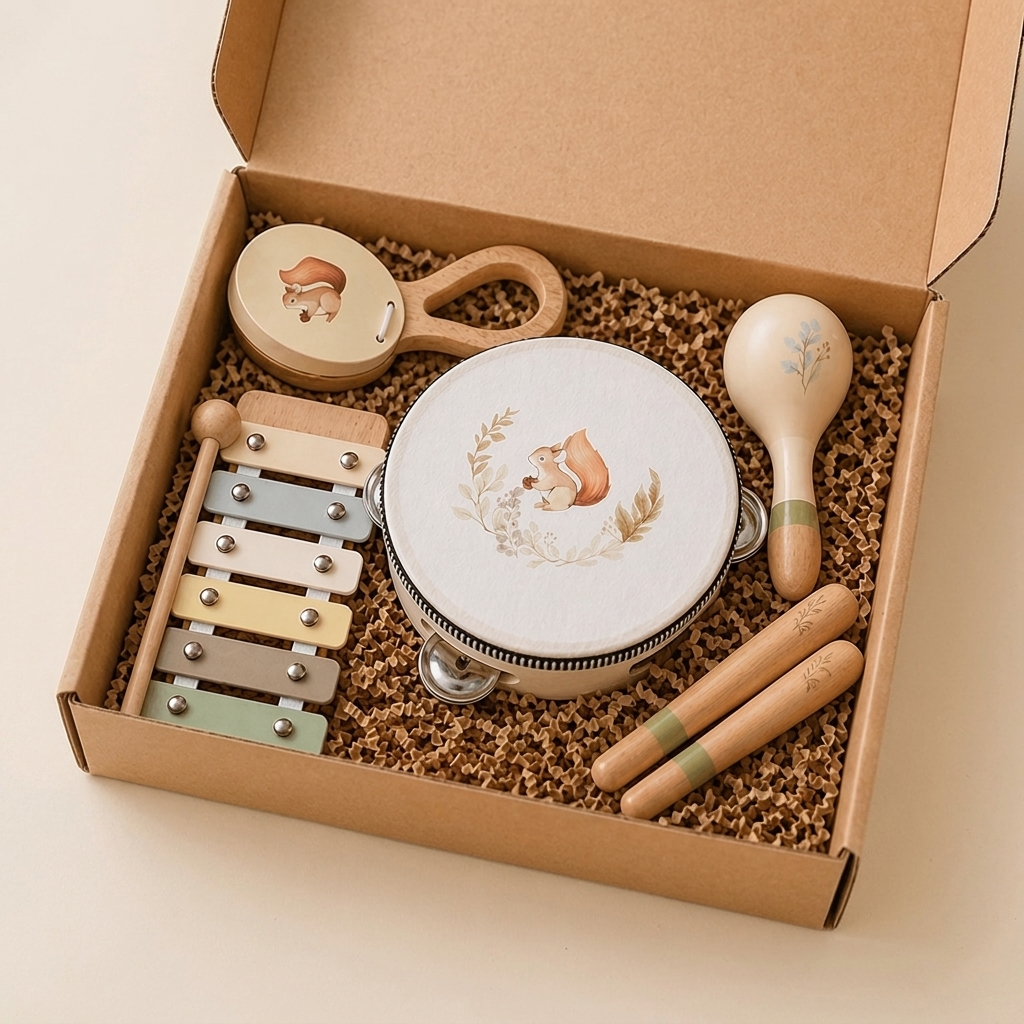 Montessori Wooden Musical Instruments Set for Babies – Sensory Learning Toy