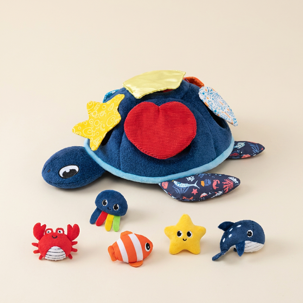 Montessori Turtle Activity Toy – Soft Sensory Play for Kids