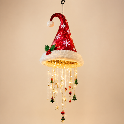 Christmas Santa Hat Lights with LED String Decorations