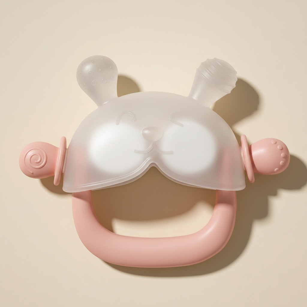 Bunny Baby Teething Mitten – Soft BPA-Free Silicone Gum Soother with Anti-Drop Wristband (3–18 Months)