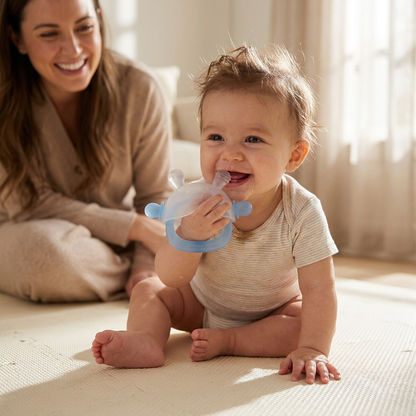 Bunny Baby Teething Mitten – Soft BPA-Free Silicone Gum Soother with Anti-Drop Wristband (3–18 Months)