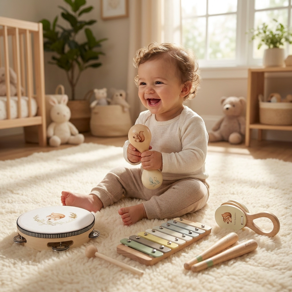 Montessori Wooden Musical Instruments Set for Babies – Sensory Learning Toy