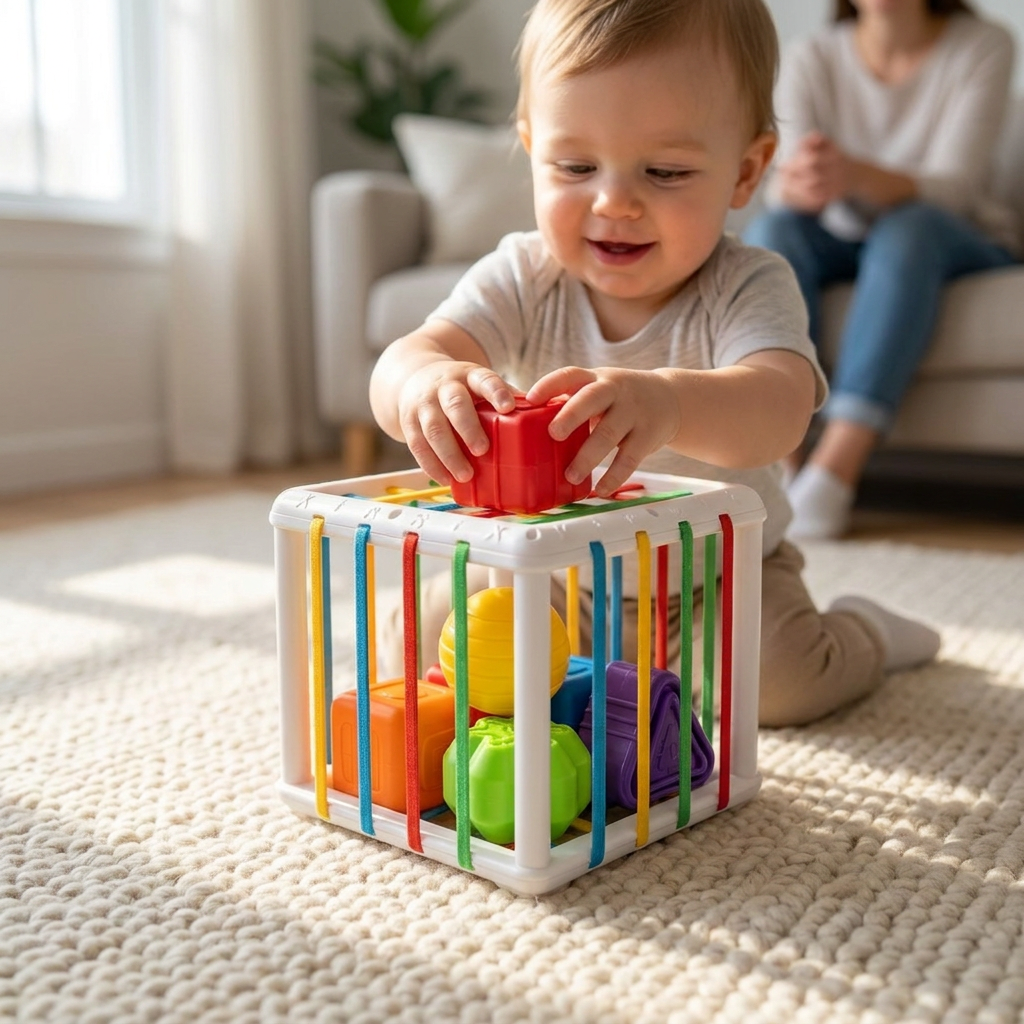 Montessori shapebox – sorting and motor skills game