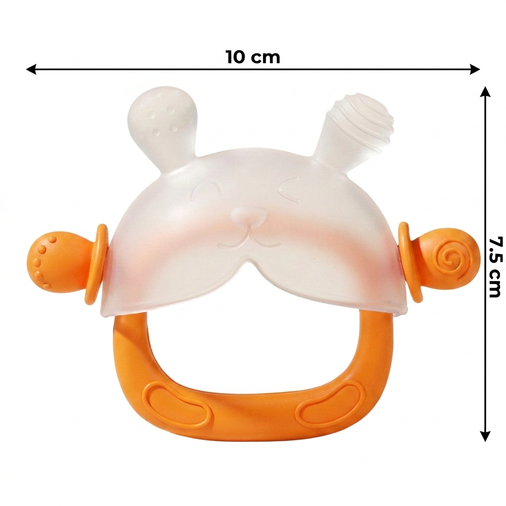 Bunny Baby Teething Mitten – Soft BPA-Free Silicone Gum Soother with Anti-Drop Wristband (3–18 Months)