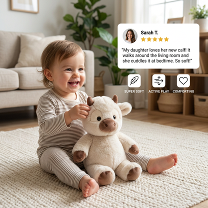 Running Calf Plush Toy – Soft Cartoon Stuffed Animal & Soothing Companion for Kids