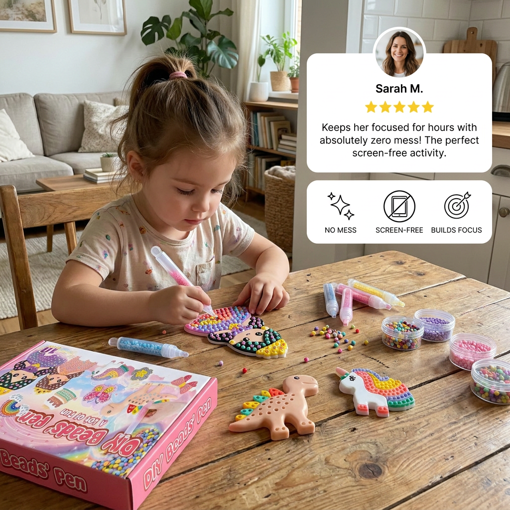 Magical bead painting – DIY set for kids