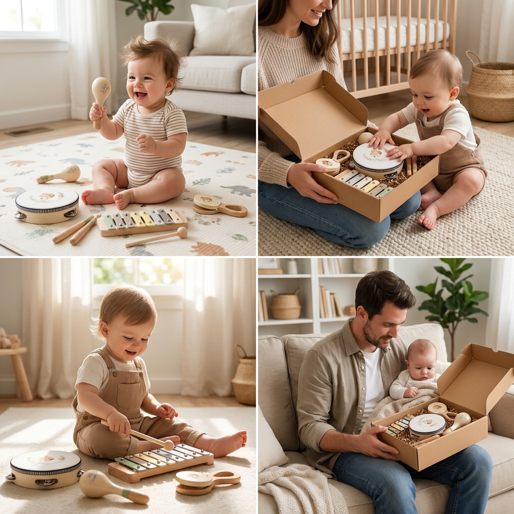 Montessori Wooden Musical Instruments Set for Babies – Sensory Learning Toy
