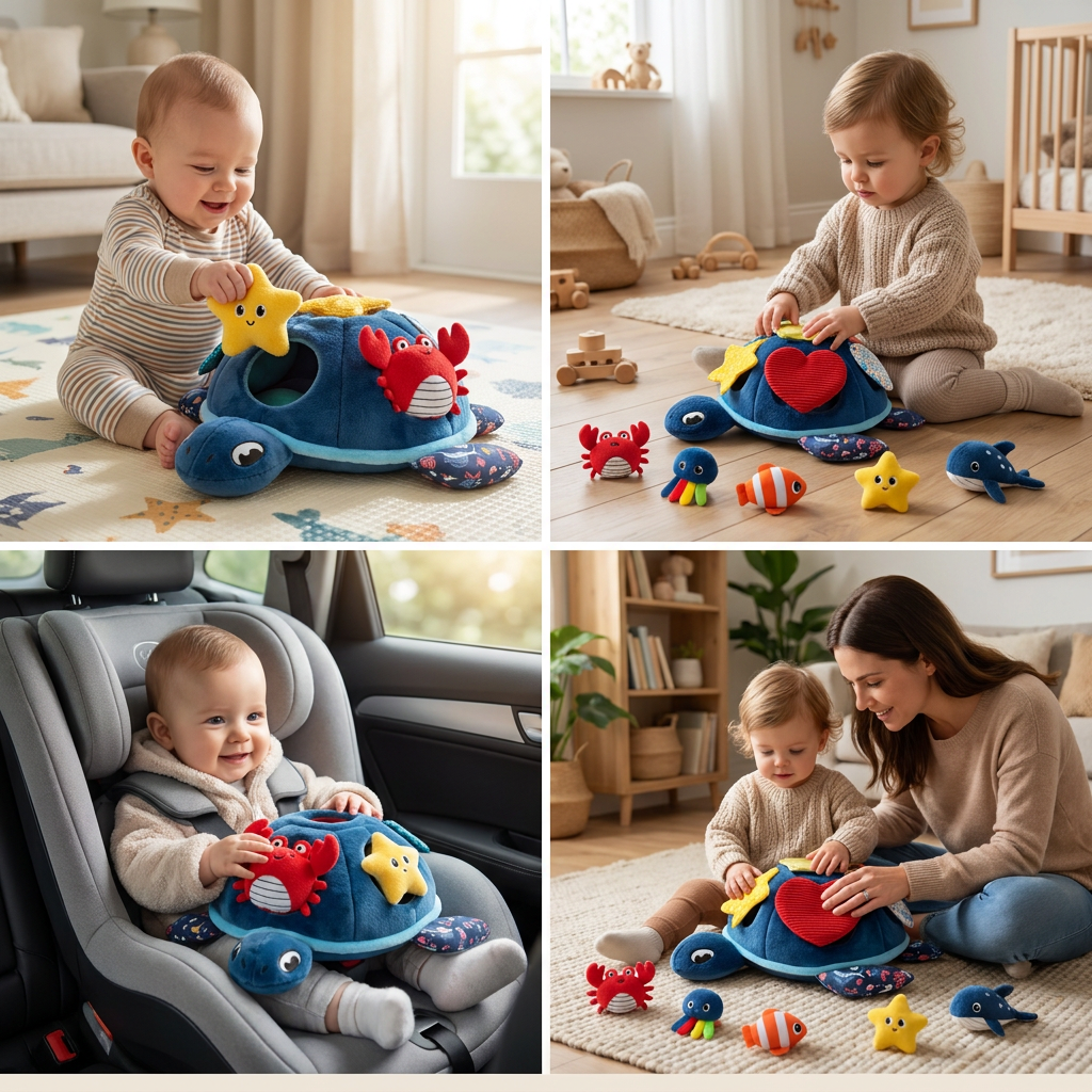 Montessori Turtle Activity Toy – Soft Sensory Play for Kids