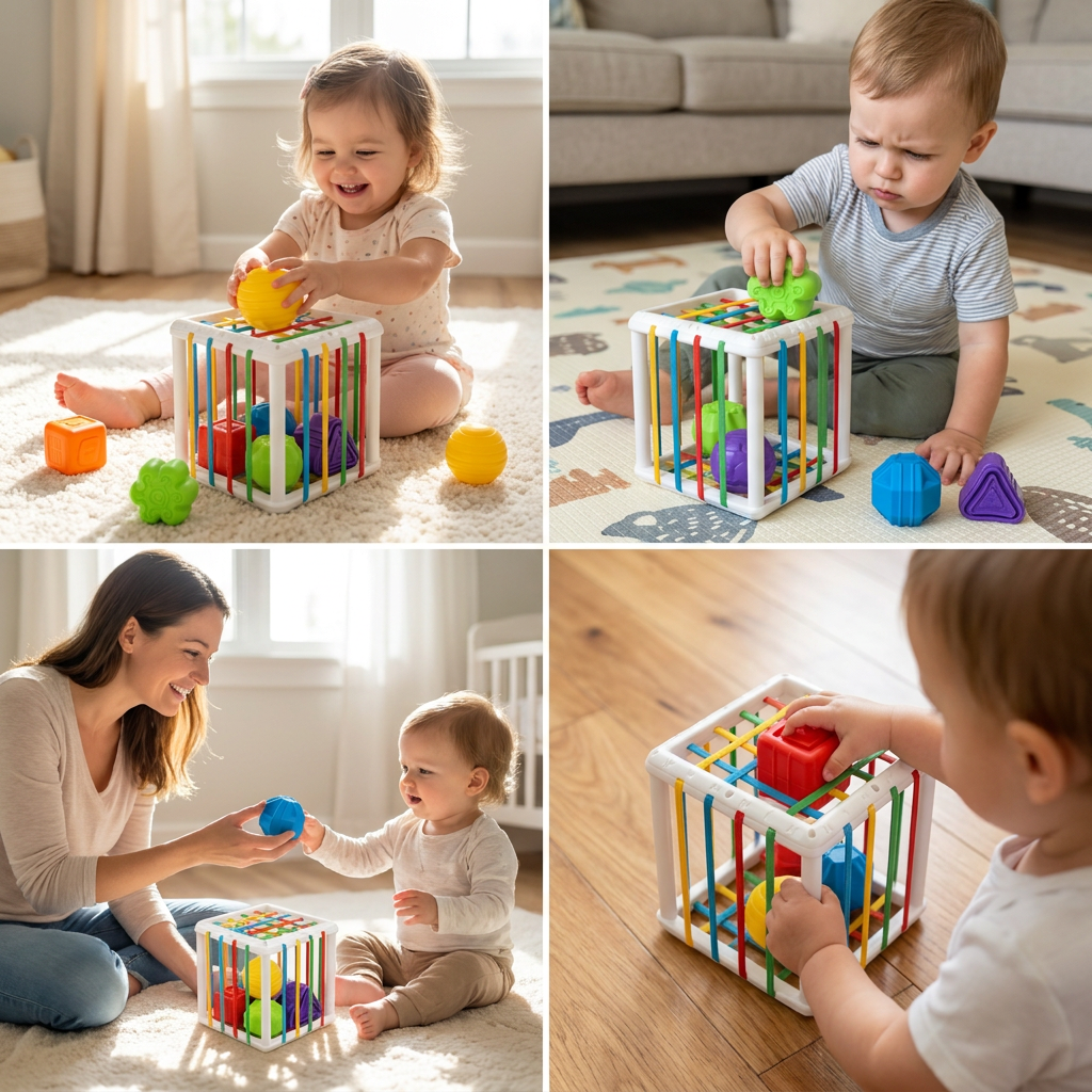 Montessori shapebox – sorting and motor skills game
