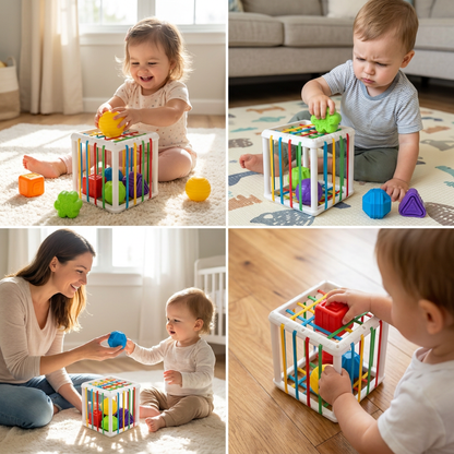 Montessori shapebox – sorting and motor skills game