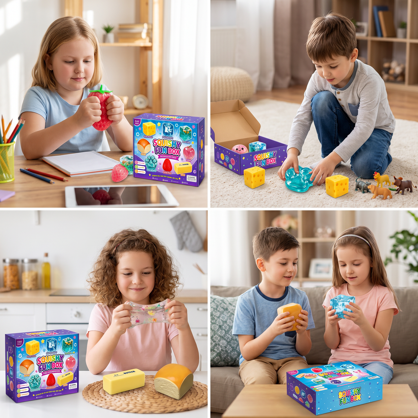 Premium Squishy Fidget Toy Set – 8 Sensory Toys