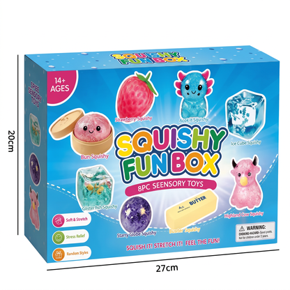 Premium Squishy Fidget Toy Set – 8 Sensory Toys