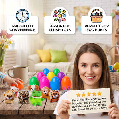 Easter Surprise Eggs with Plush Toys – Pre-Filled Easter Eggs for Kids