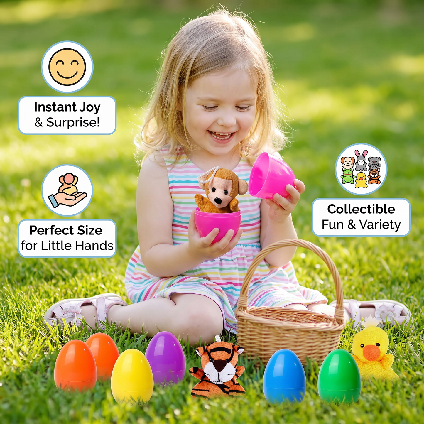 Easter Surprise Eggs with Plush Toys – Pre-Filled Easter Eggs for Kids
