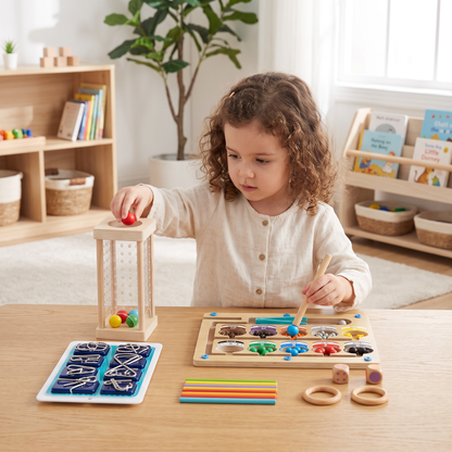 3-piece Montessori Learning & Puzzle Activity Set for Kids
