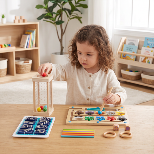 3-piece Montessori Learning & Puzzle Activity Set for Kids