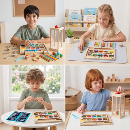 3-piece Montessori Learning & Puzzle Activity Set for Kids