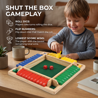 ShutTheBox Family Game 4 Player Set