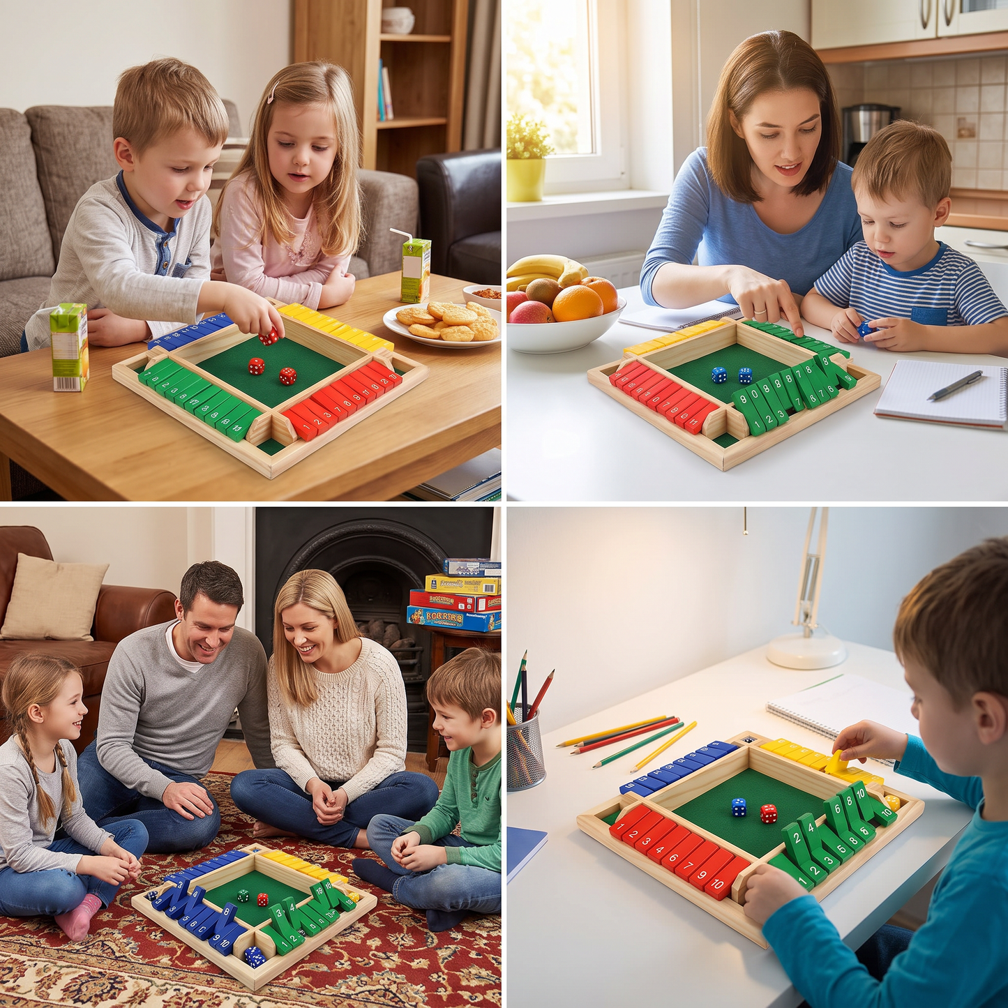 ShutTheBox Family Game 4 Player Set