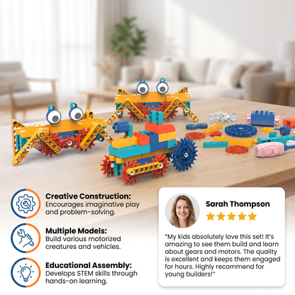 Science and education building blocks with motor