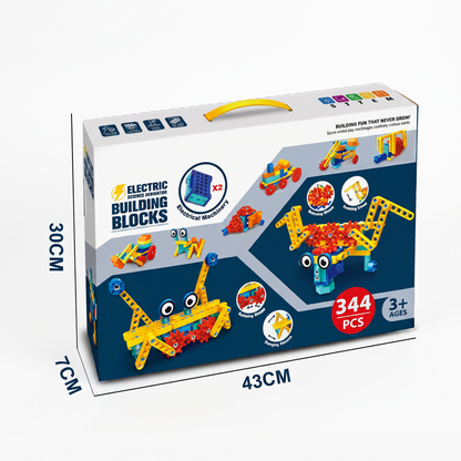 Science and education building blocks with motor