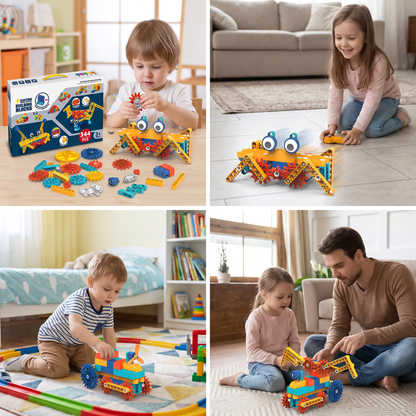 Science and education building blocks with motor