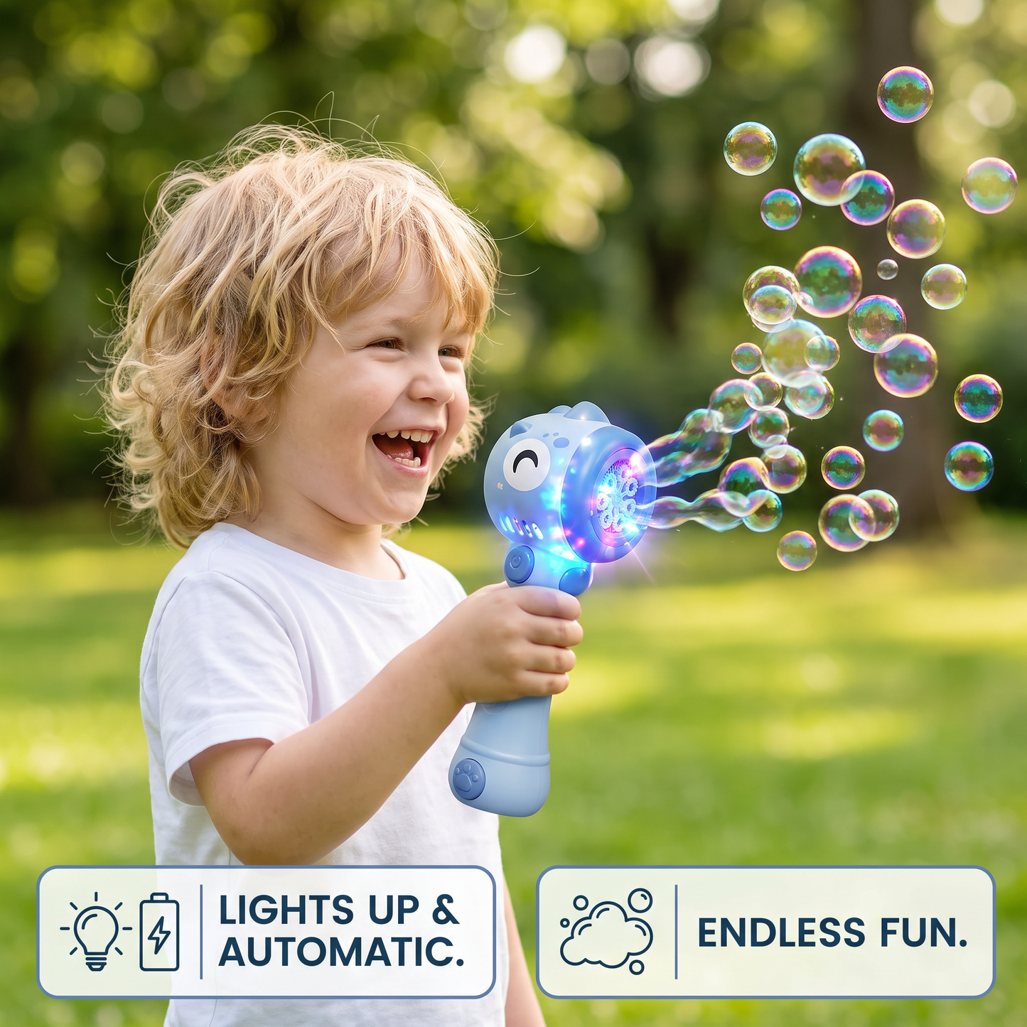 Light-Up Bubble Wand for Kids – Automatic Bubble Maker