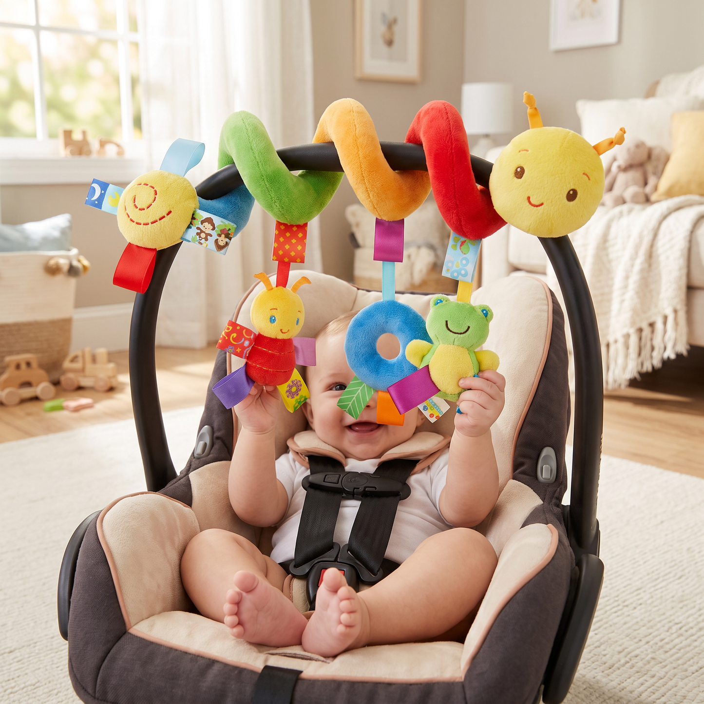 3in1 caterpillar rattle toy for home and on the go