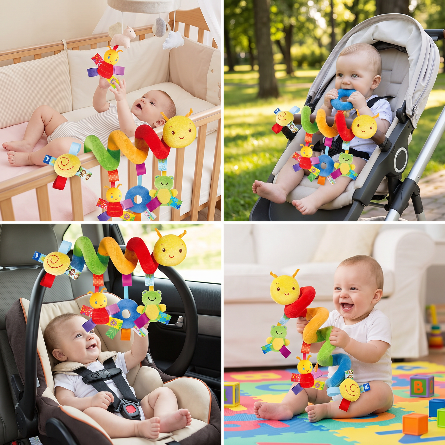 3in1 caterpillar rattle toy for home and on the go