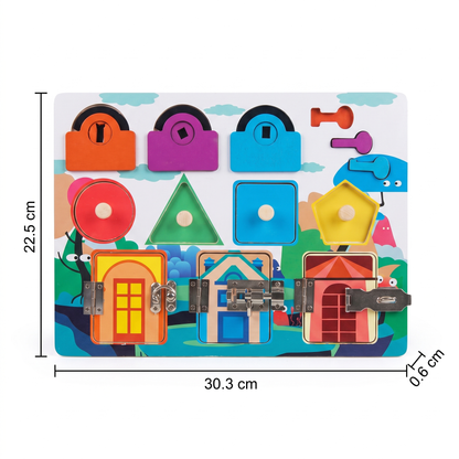 Montessori Activity Board with Various Tasks