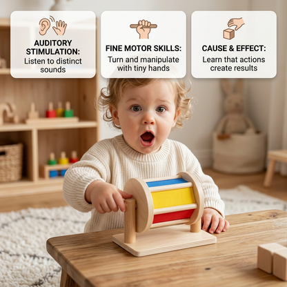 Montessori Rotating Wooden Box for Toddlers