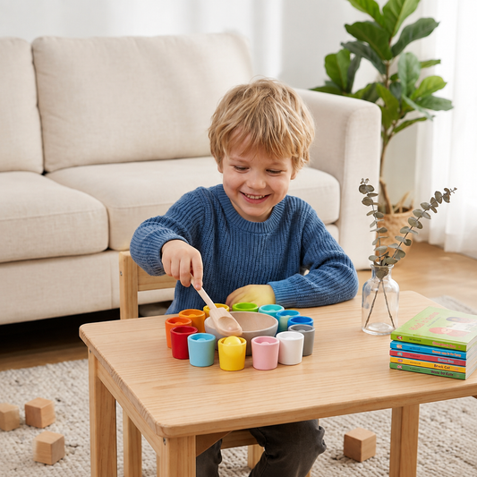 Wooden Color Sorting Toy – Promote Color Recognition and Fine Motor Skills