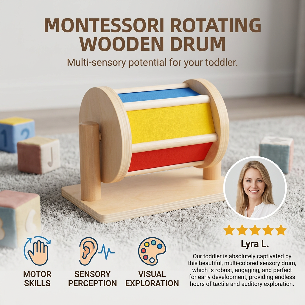 Montessori Rotating Wooden Box for Toddlers