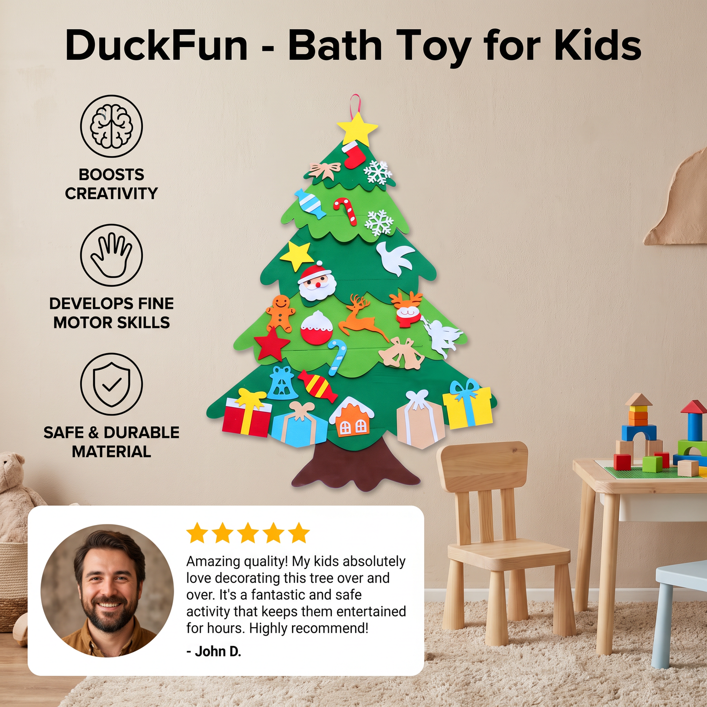 ChristmasFelt - Montessori 3D Felt Christmas Tree