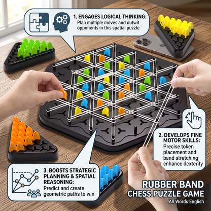 Rubber Band Chess Puzzle Game
