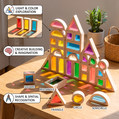 Montessori Wooden Window Building Blocks