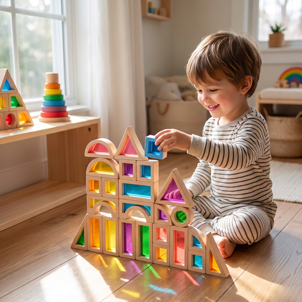 Montessori Wooden Window Building Blocks