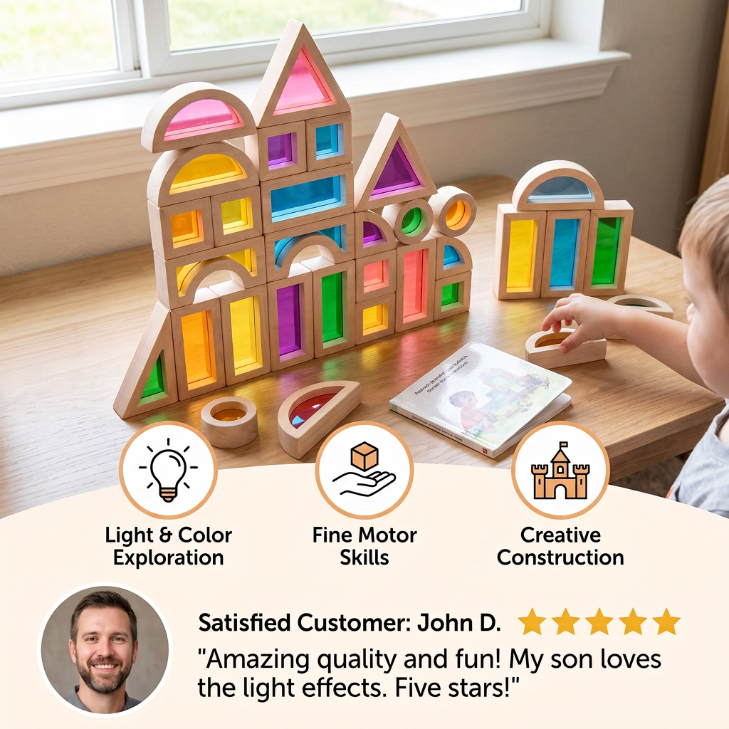 Montessori Wooden Window Building Blocks