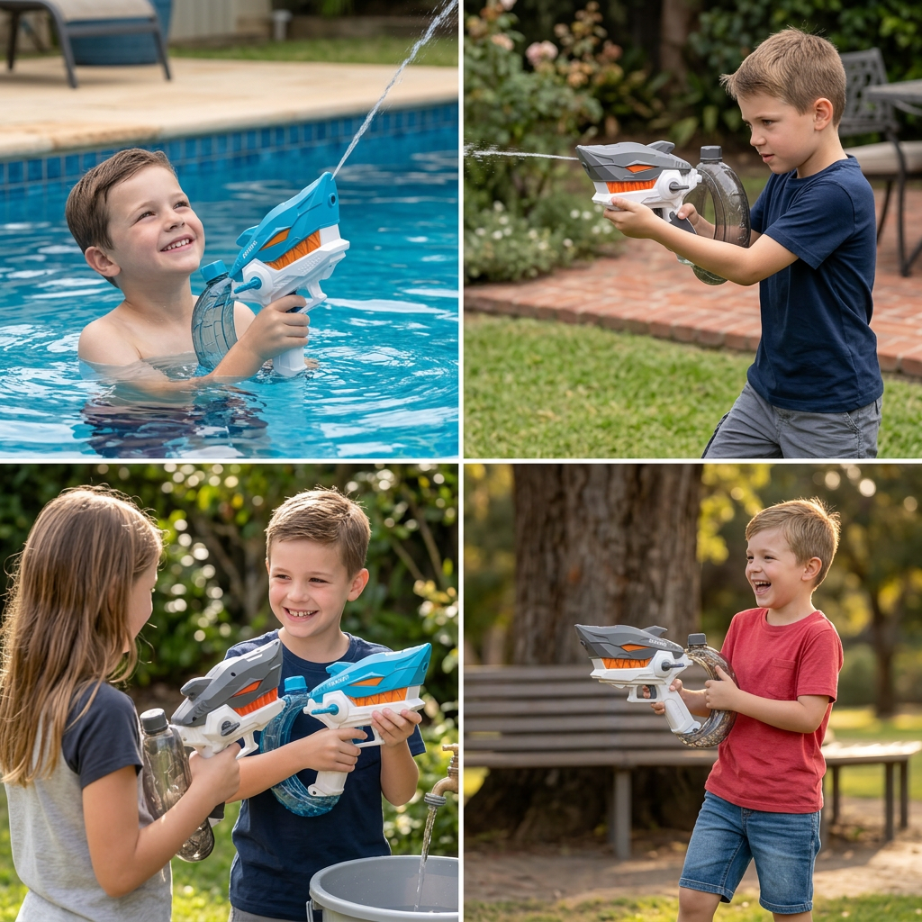 Electric Shark Water Gun for Kids – Fully Automatic Water Blaster for Hot Summer Fun