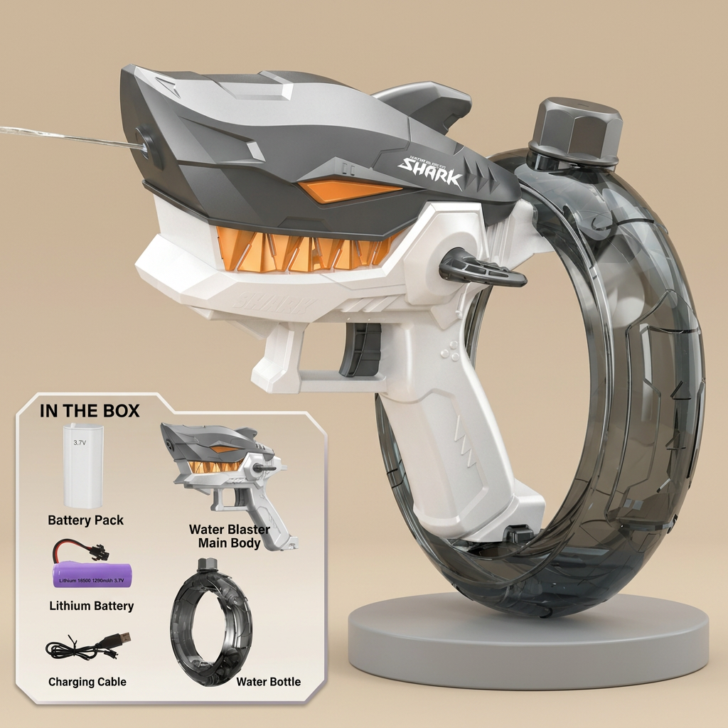 Electric Shark Water Gun for Kids – Fully Automatic Water Blaster for Hot Summer Fun