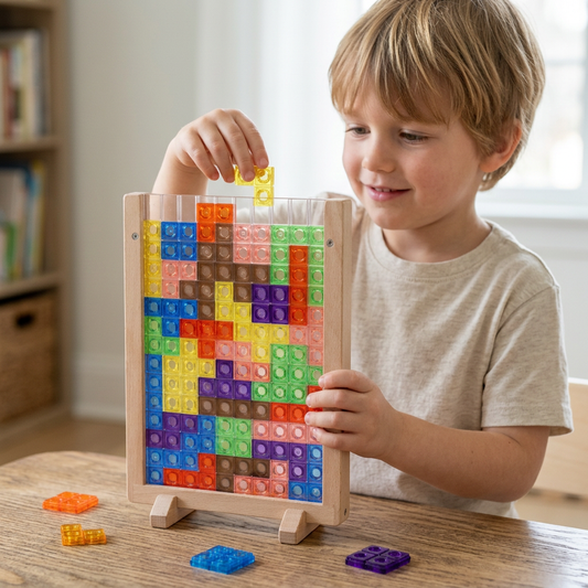 3D Colour Block Puzzle with Wooden Frame – Montessori Learning Toy
