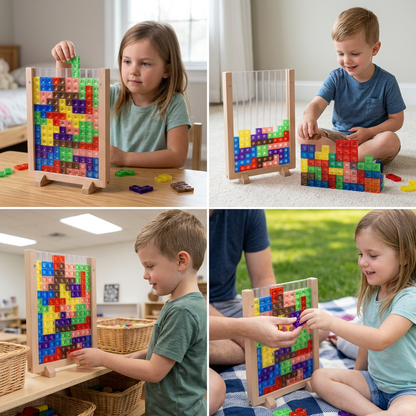 3D Colour Block Puzzle with Wooden Frame – Montessori Learning Toy
