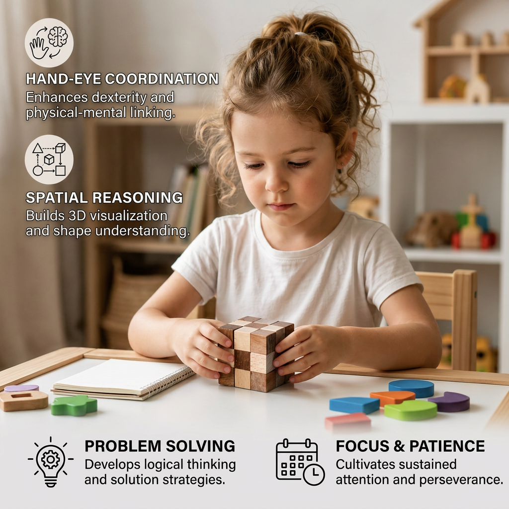 Montessori 3D Wooden Brain Puzzle - Early Learning Toy