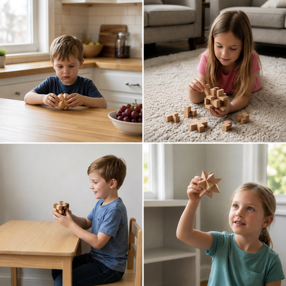 Montessori 3D Wooden Brain Puzzle - Early Learning Toy